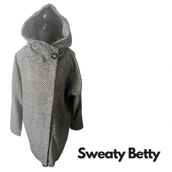 Sweaty Betty | Rare Black and White Dolman Sleeve Wool Blend Jacket | Size  XS/S - Picture 1 of 11